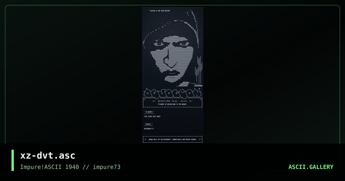 xz-dvt.asc, by hellbeard, 2019