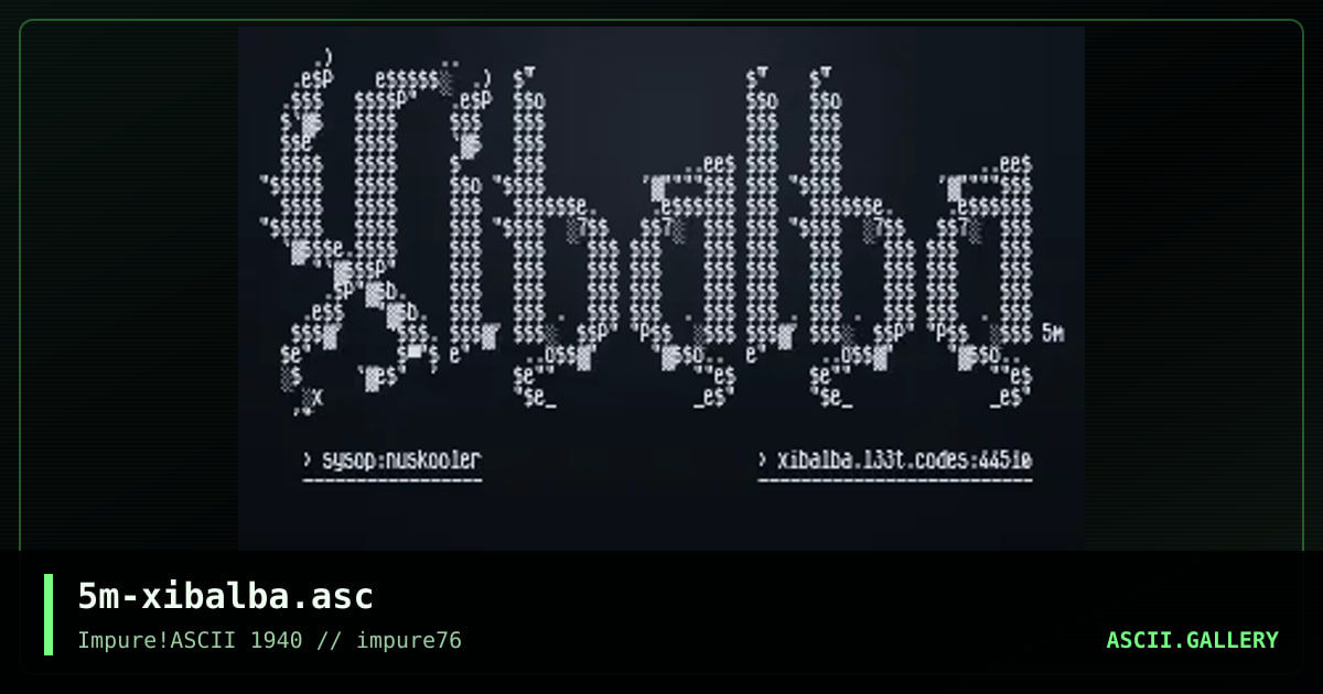 Xibalba, by smooth, 2020