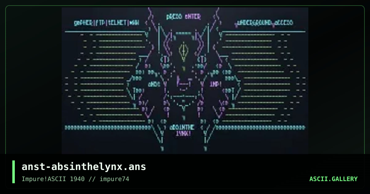 aBSiNTHElYNX, by anachronist, 2019