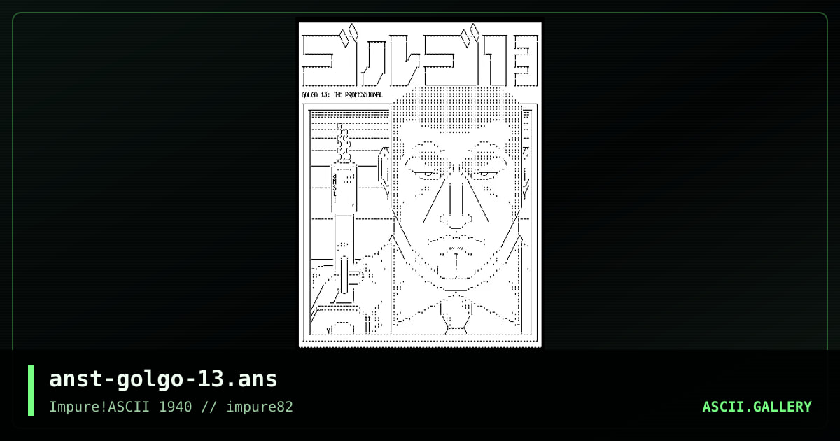Golgo 13, by anachronist, 2022