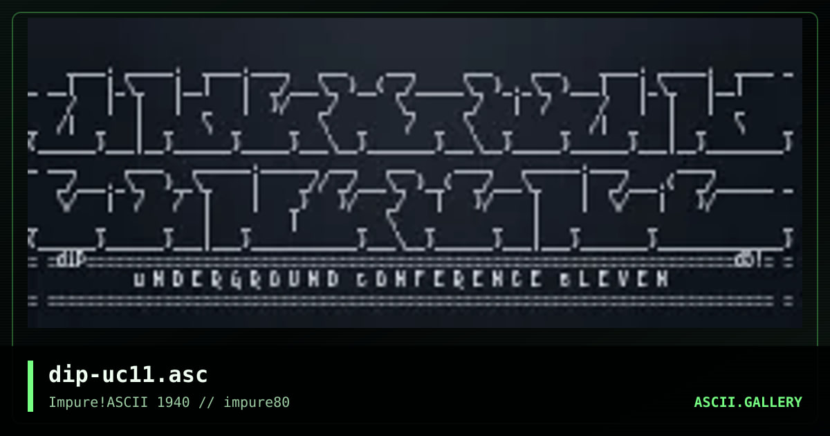 underground conference, by dipswitch, 2021