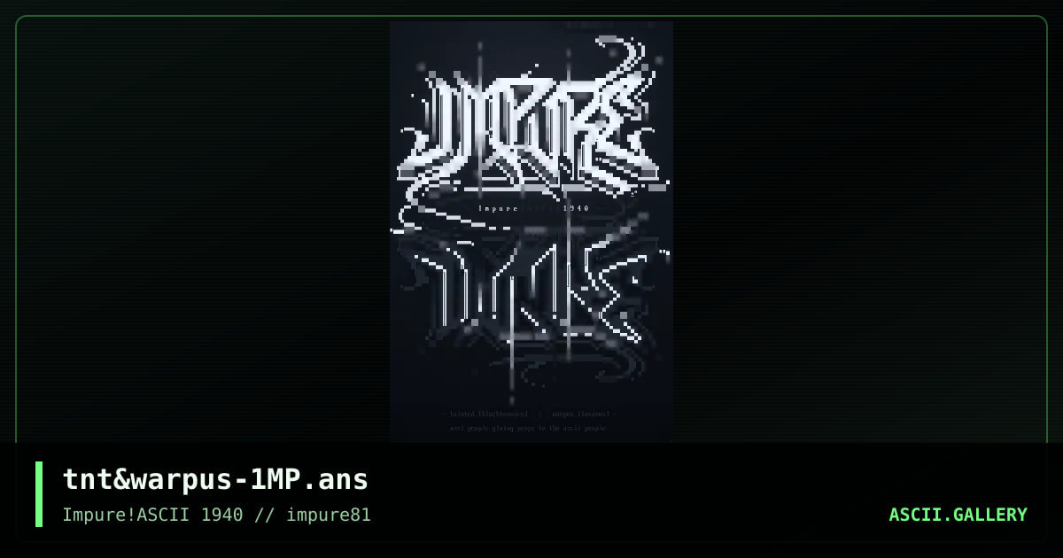 impure promo, by warpus, tainted, 2022