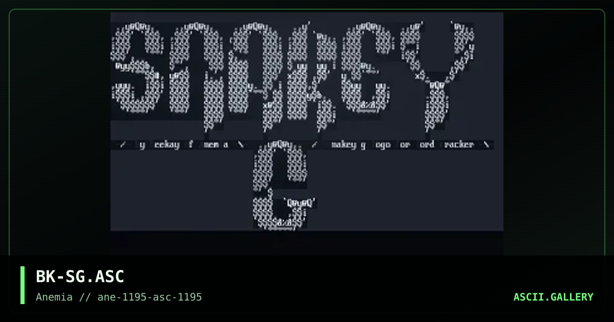 SG ASCII #1, by black knight, 1995