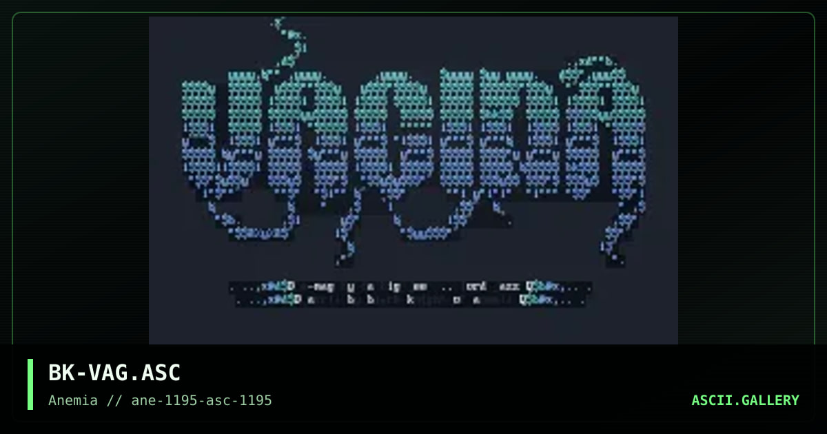 Vagina ASCII #1, by black knight, 1995