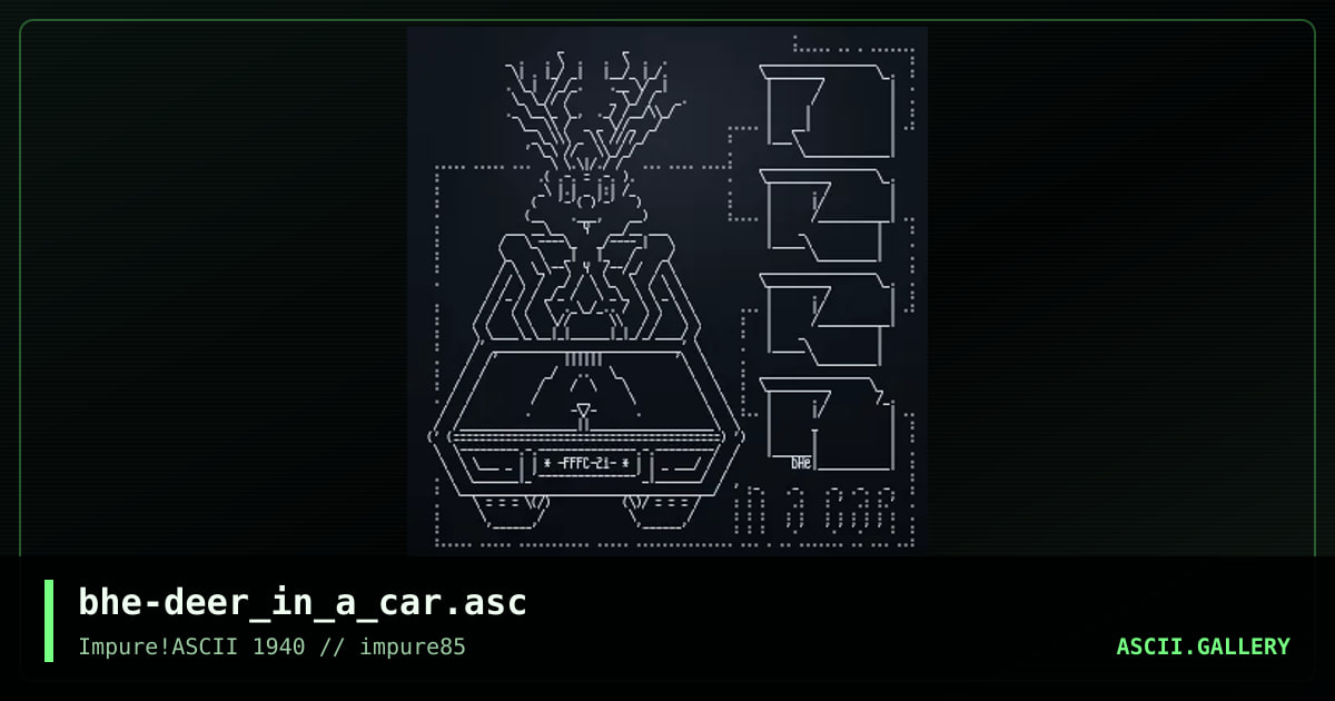 bhe-deer_in_a_car.asc, by boheme, 2023