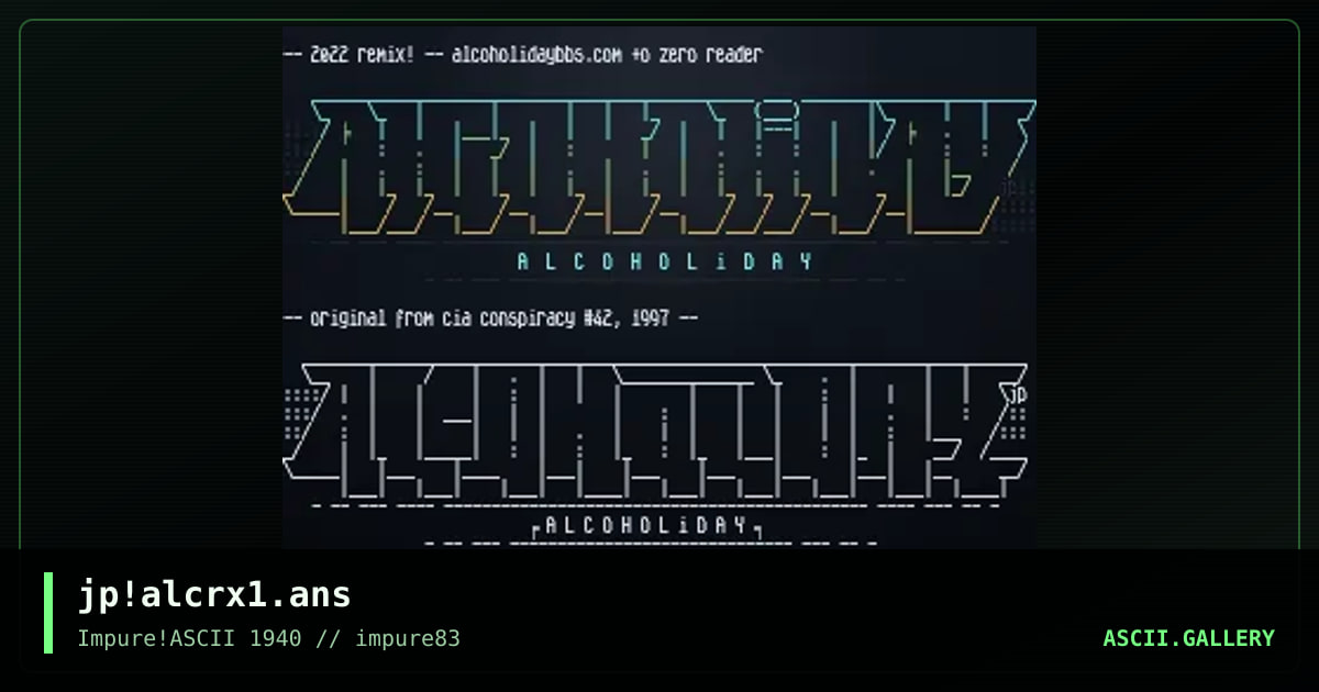 alcoholiday remix, by jack phlash, 2022