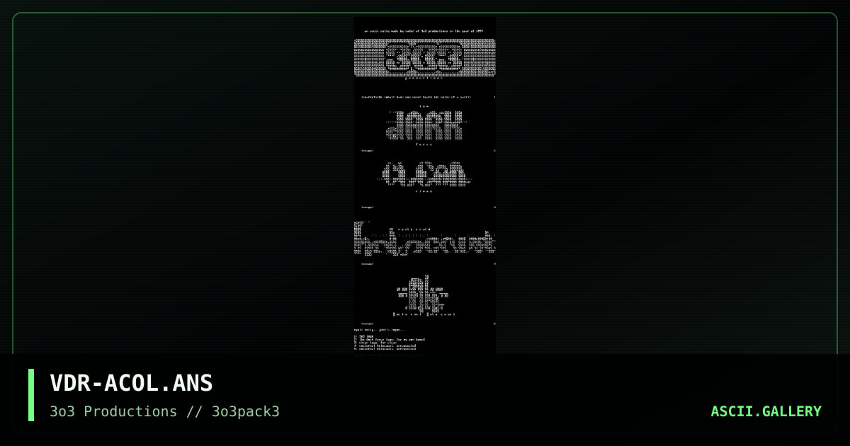 Ascii colly #1, by vader-sweden, 1997