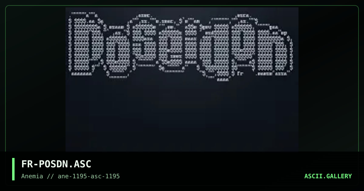 Poseidon ASCII #1, by frostbite, 1995