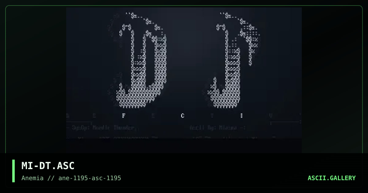 Defective Trippin' ASCII #1, by miasma, 1995