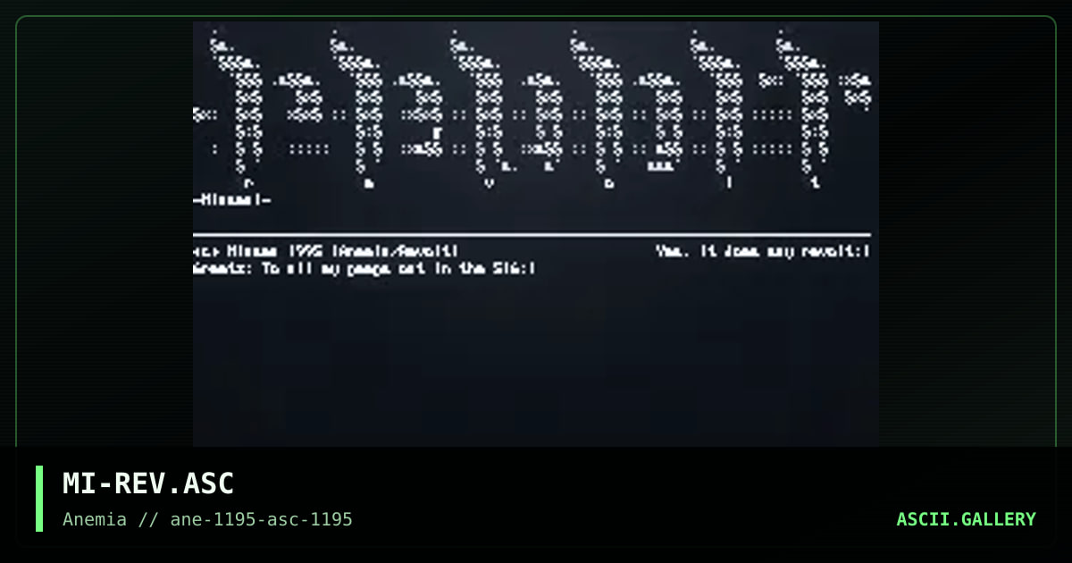 Revolt ASCII #1, by miasma, 1995