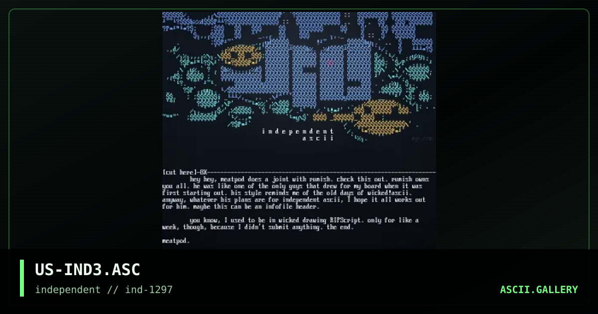 US-IND3.ASC, by rumish, meatpod, 1997
