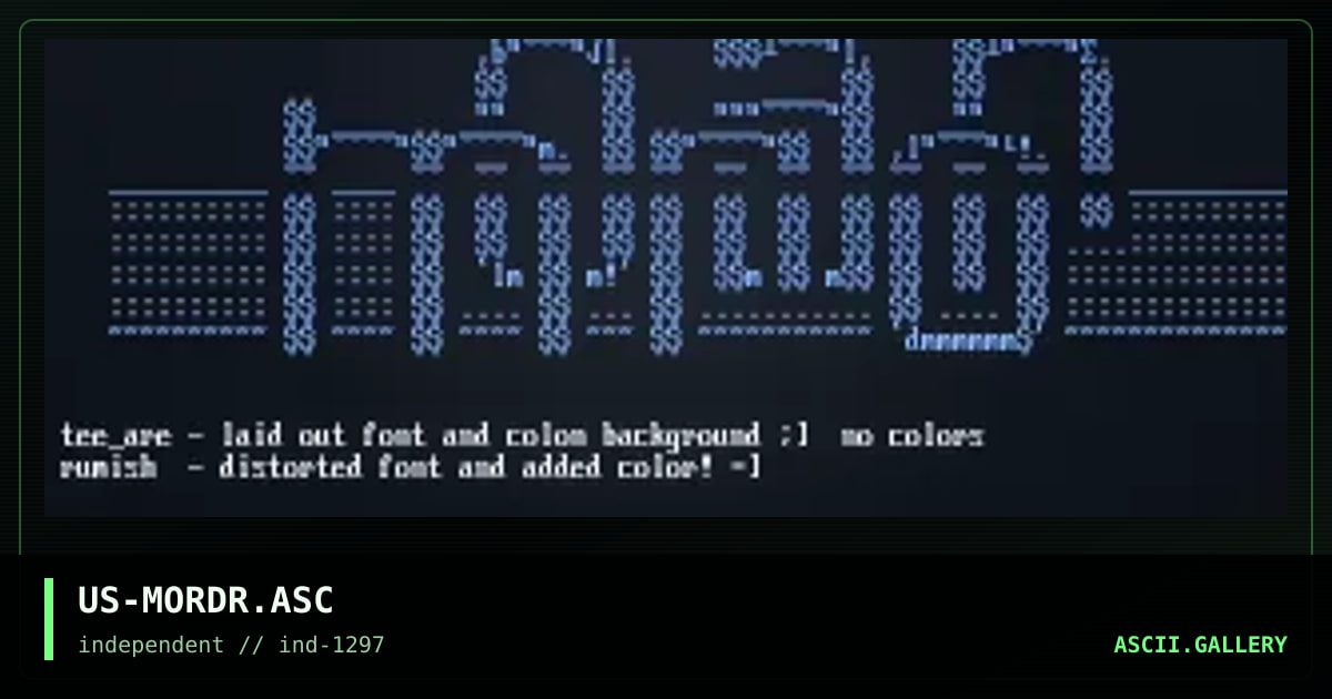 US-MORDR.ASC, by rumish, tee_are, 1997