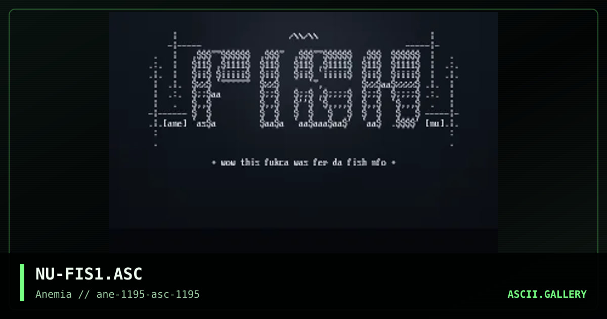Fish ASCII #1, by nuremberg, 1995
