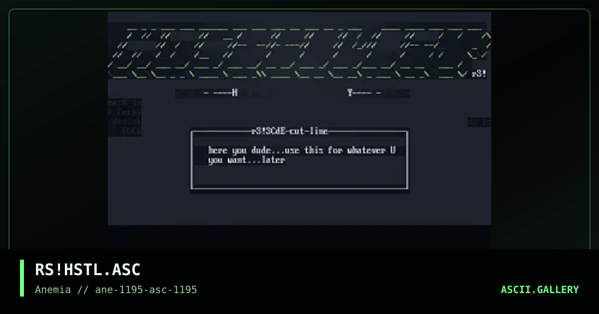 Hostility ASCII #1, by ruthless, 1995