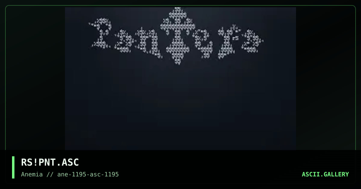 Pantera ASCII #1, by ruthless, 1995