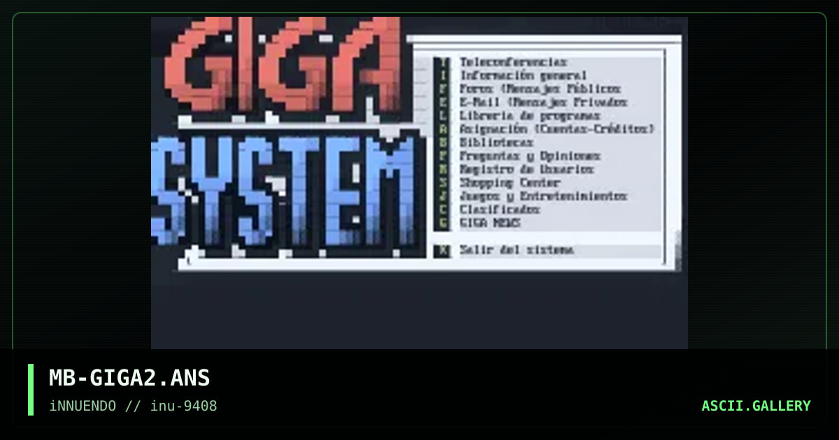 Giga System - Main Menu, by madbit, 1994