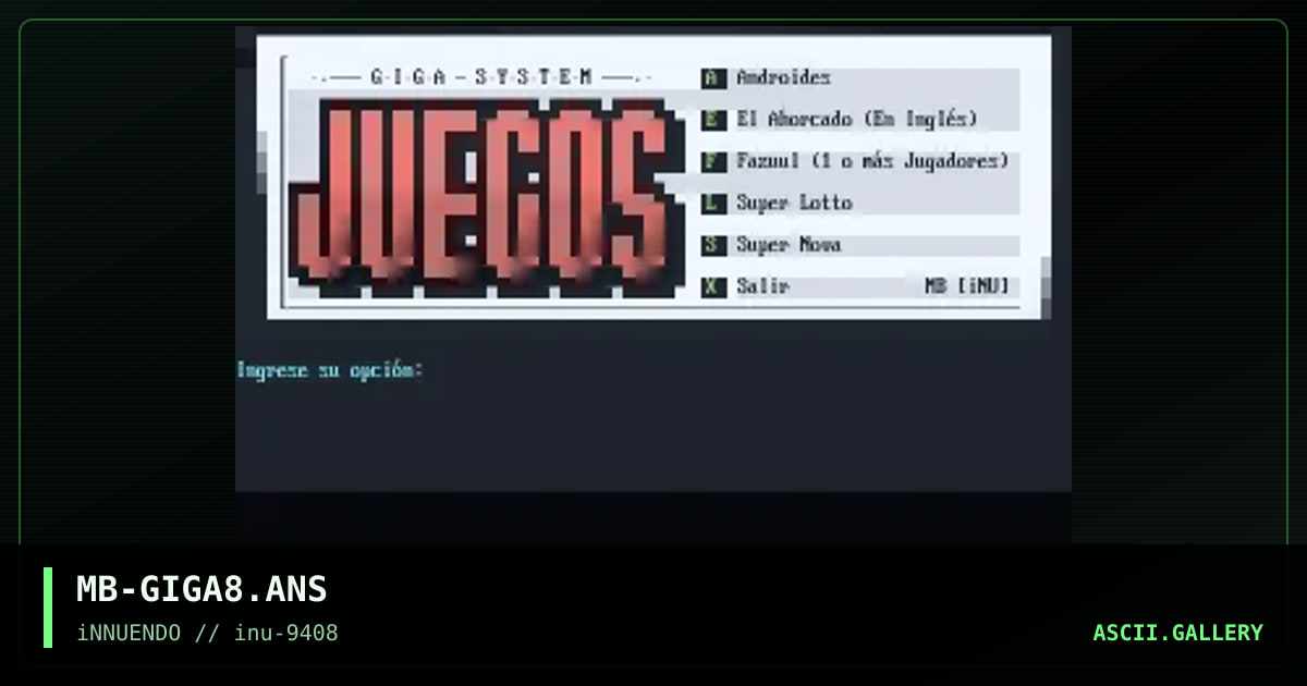 Giga System - On-Line Games, by madbit, 1994
