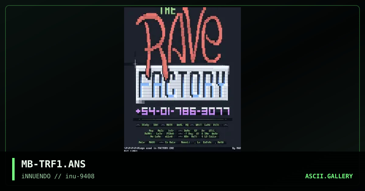 The Rave Factory #1, by madbit, 1994