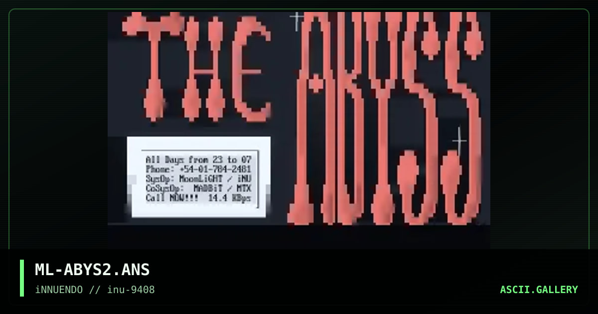 The Abyss #2, by moonlight, 1994