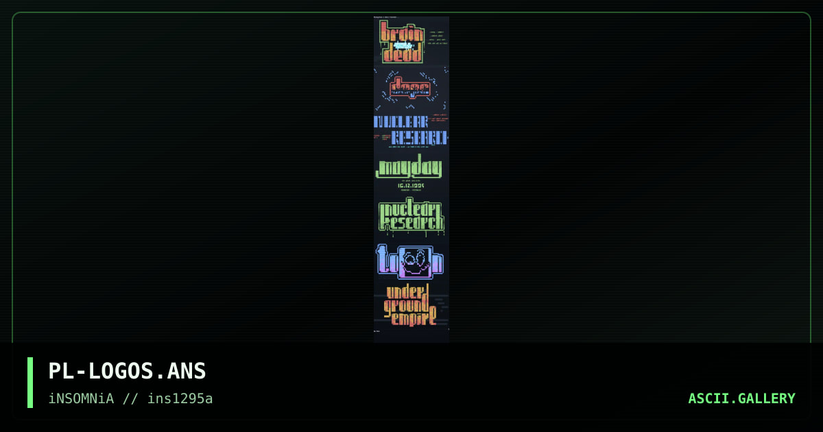 ANSi Logo Cluster, by pussylova, 1995
