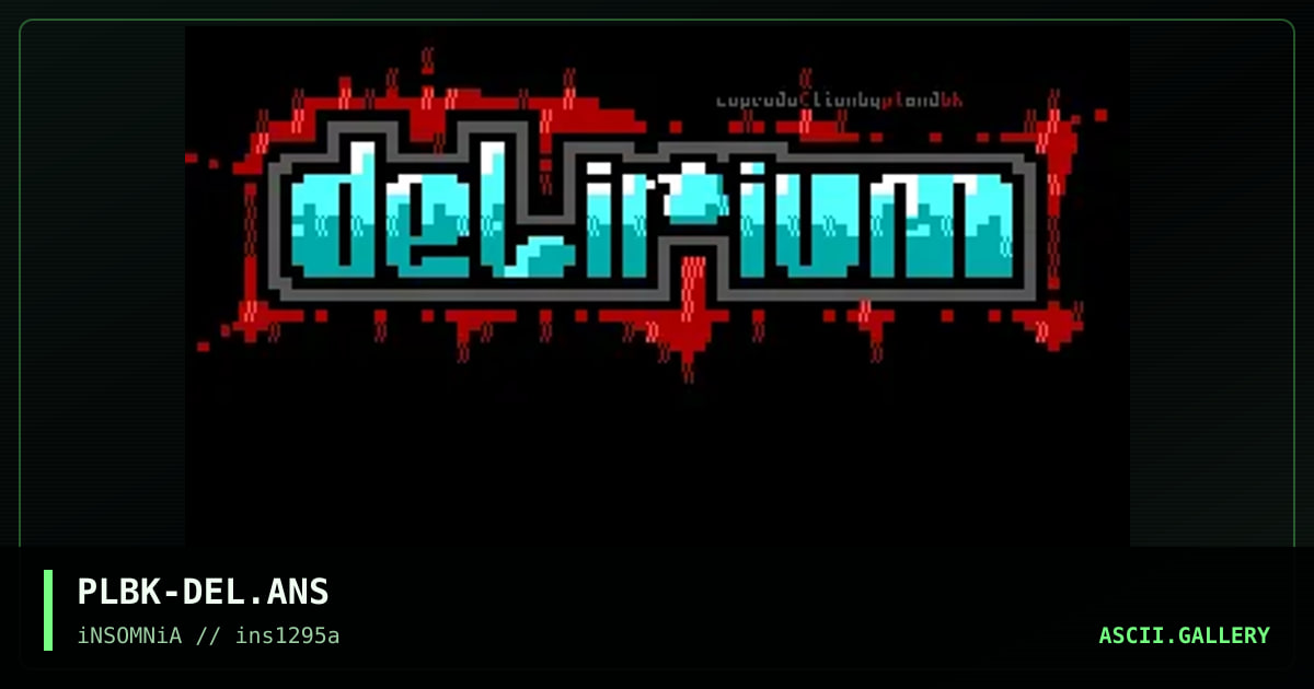 DELIRIUM logo, by pussylova, blackknight, 1995