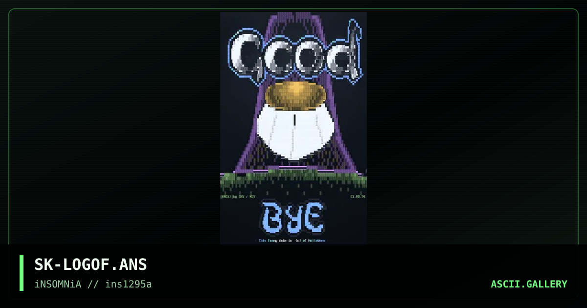 Logoff Screen, by sky, 1995