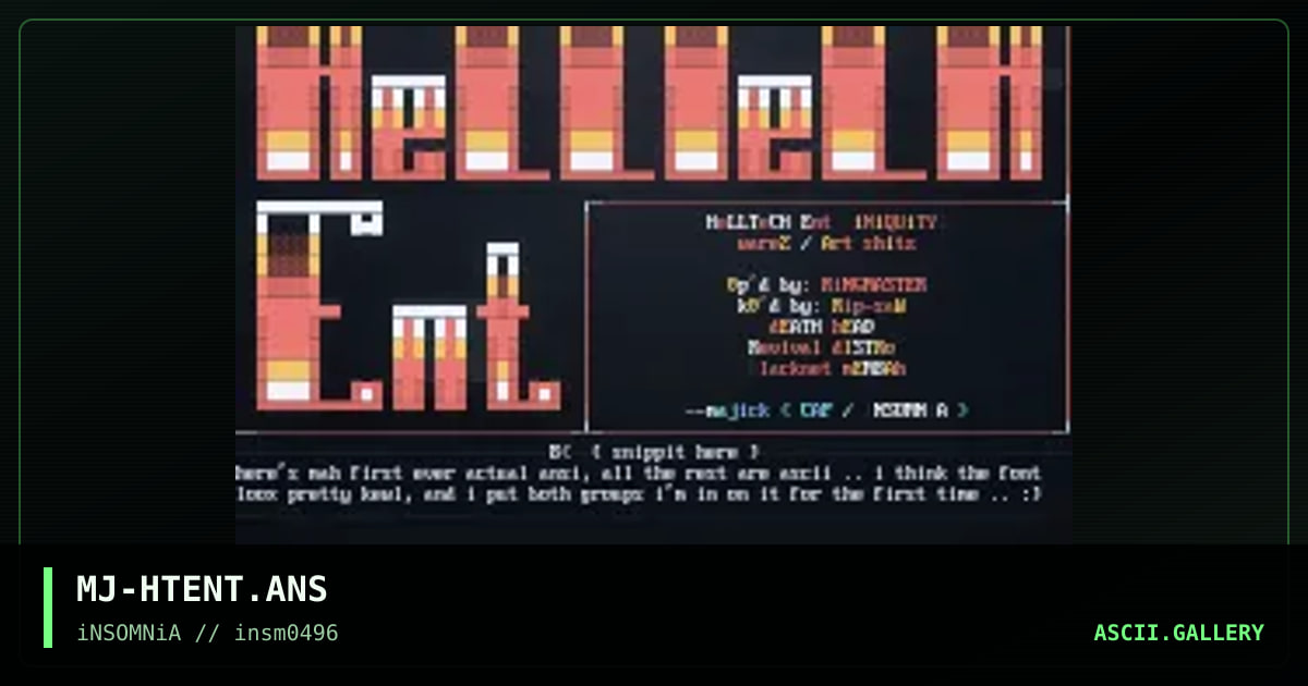 HeLLTeCH Ent, by majick, 1996