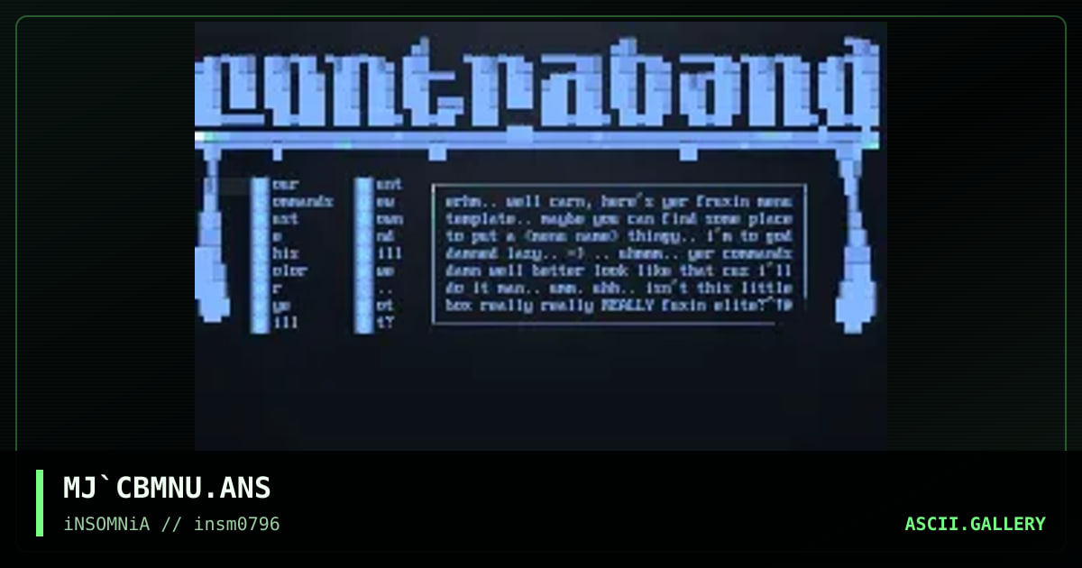 contraband menu template, by majick, 1996