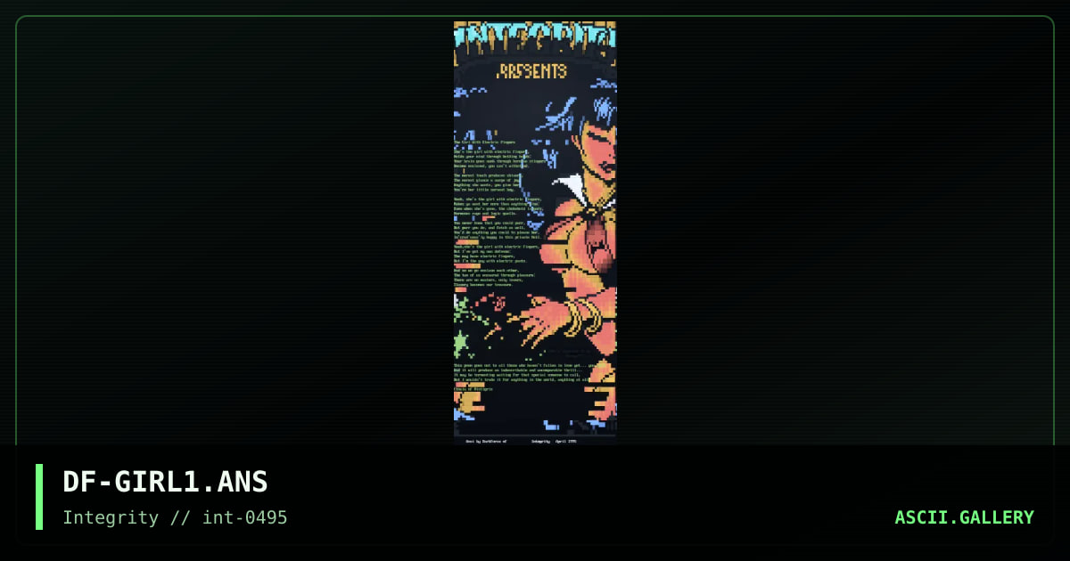 The Girl with the Electric Fingers, by darkforce, cthulu, 1995