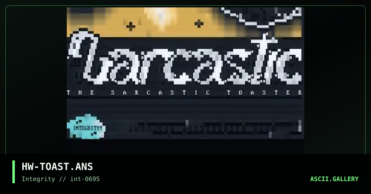 Sarcastic Toaster, by heat wave, 1995