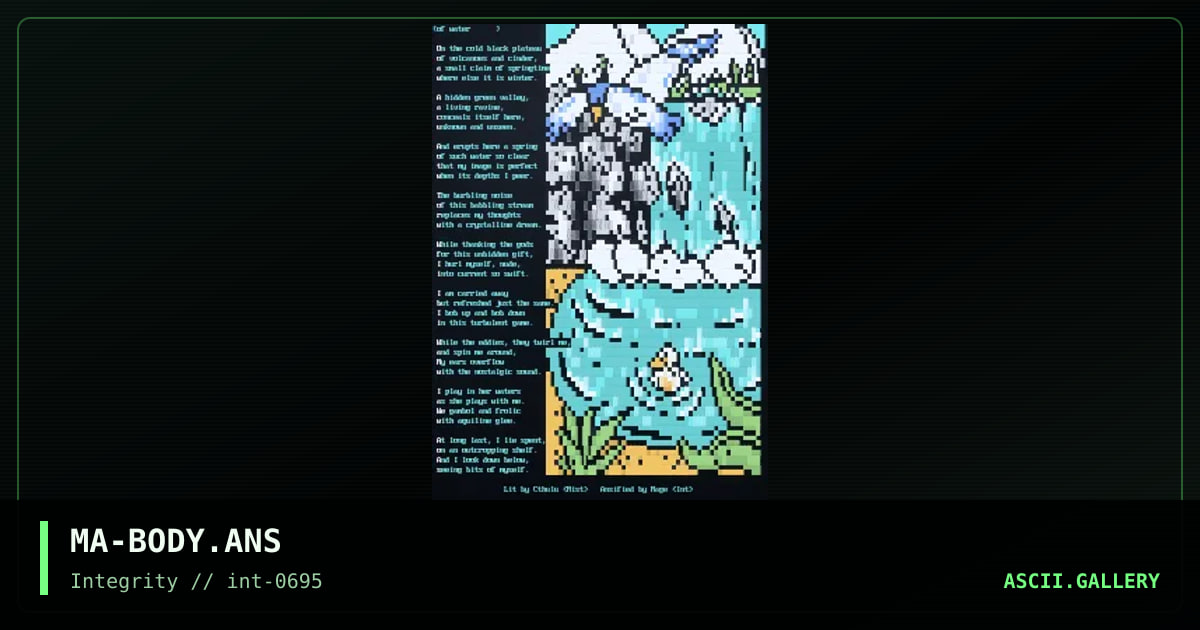 She's got a great body (of water), by mage, 1995