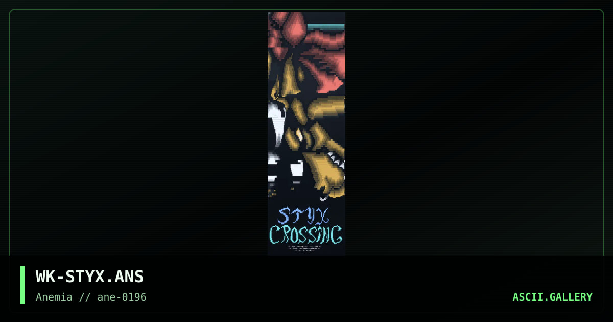 Styx Crossing ansi, by warlok, 1996