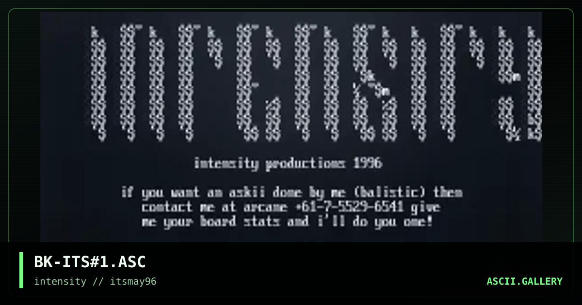 BK-ITS#1.ASC, by balistic, 1996