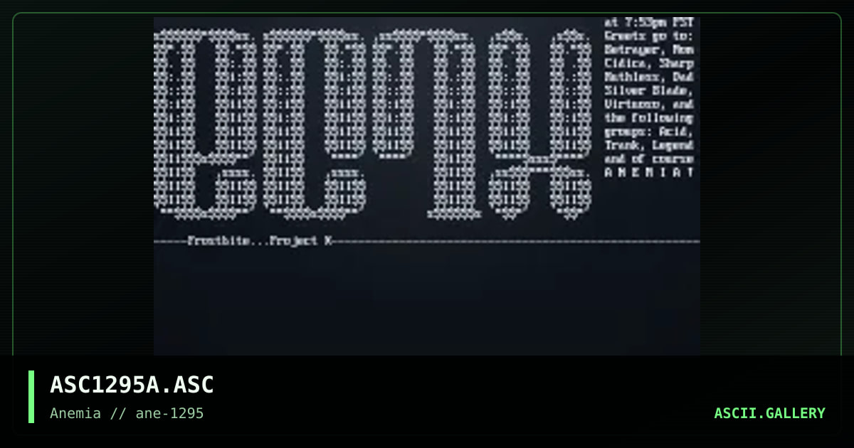 Anemia ASCII, 12-95a, by black knight, conde, frostbite, flight, 1995