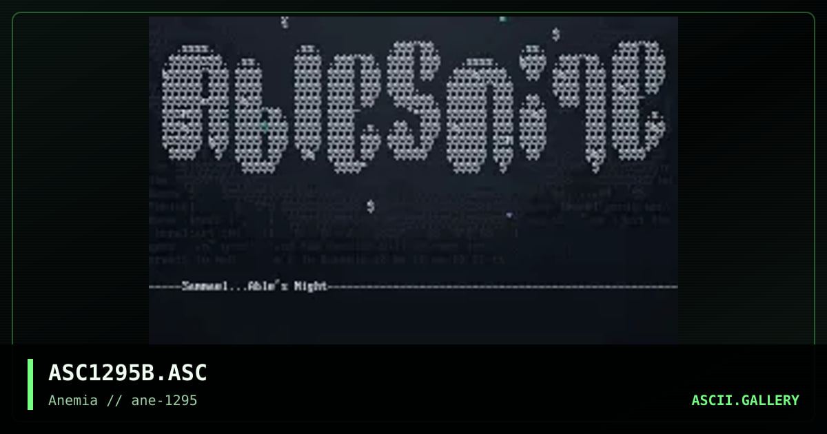 Anemia ASCII, 12-95b, by napalm death, nuremberg, pq, ruthless, sammael, 1995