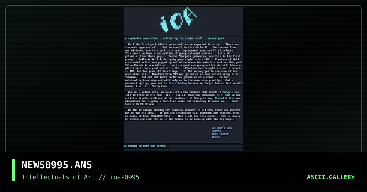 IOA Newsletter, by ioa, 1995
