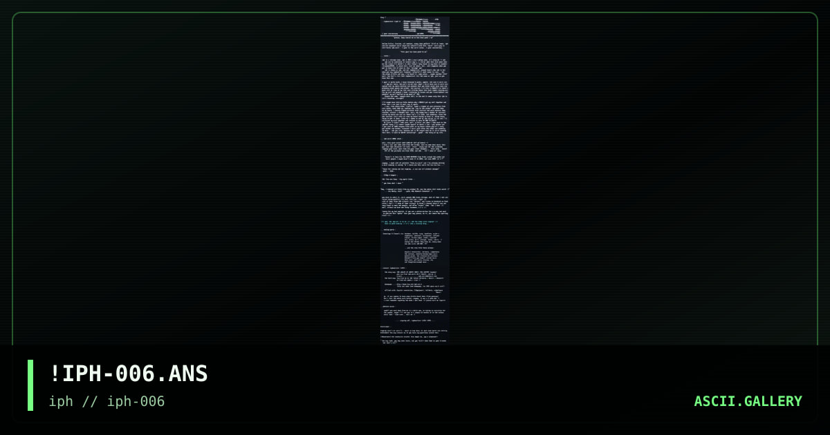 (( iPH-aSCii 6 - iNTRO tEXT )), by iph, 1998