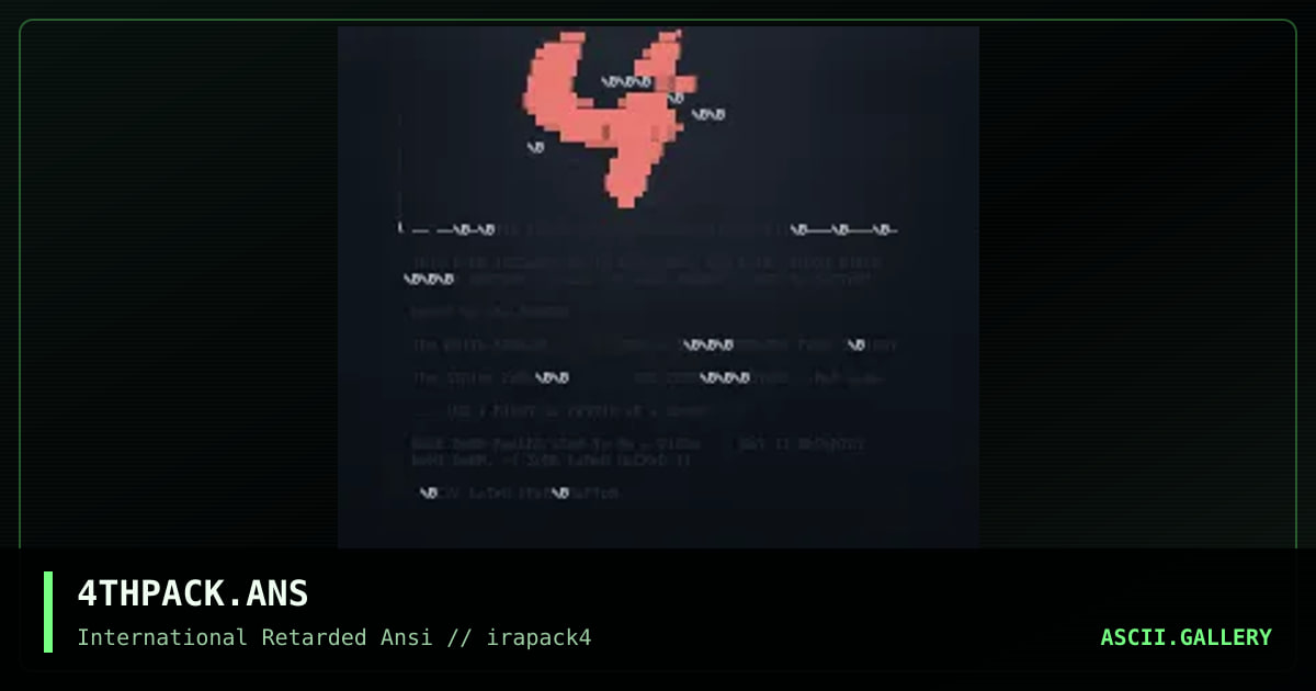 4THPACK.ANS, by raptor 709, 1996