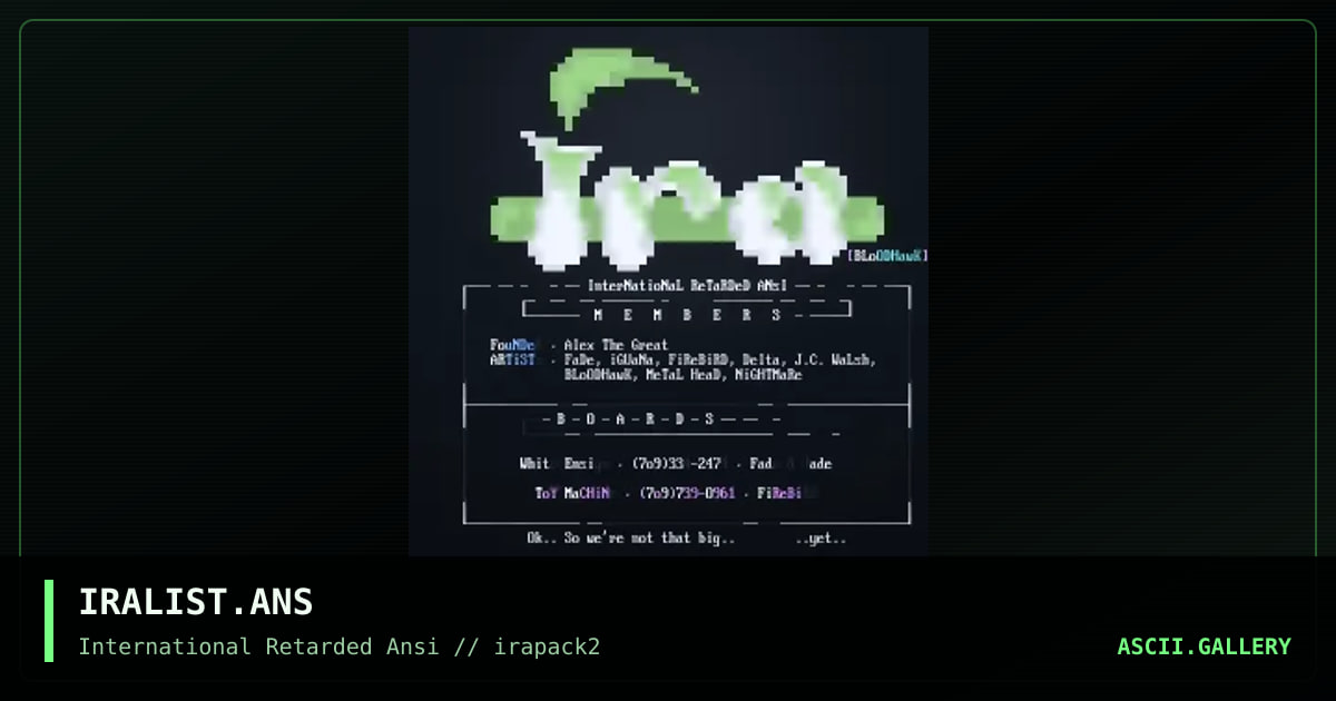 IRALIST.ANS, by bloodhawk, 1995
