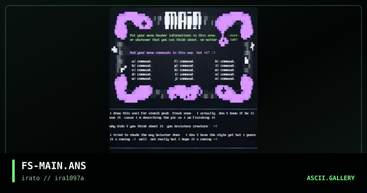 (fZ) - Main Menu, by flying squirrel, 1997
