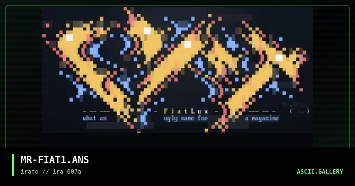 fiat lux, by mr wrong, 1998