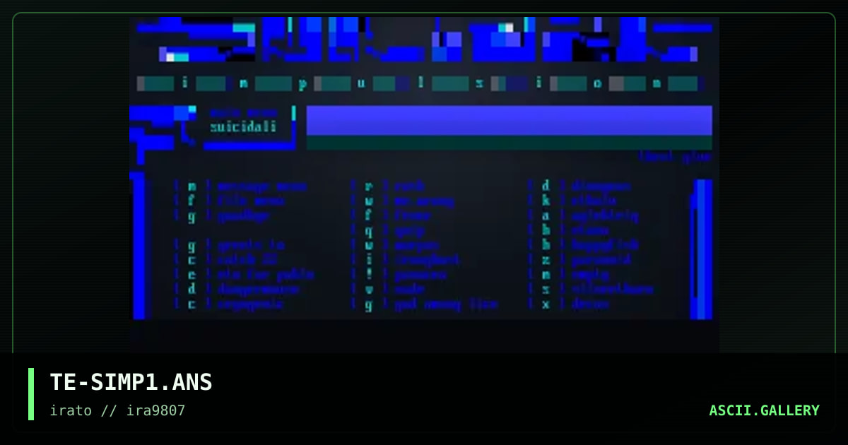 Suicidal Impulsion, by thext, 1998