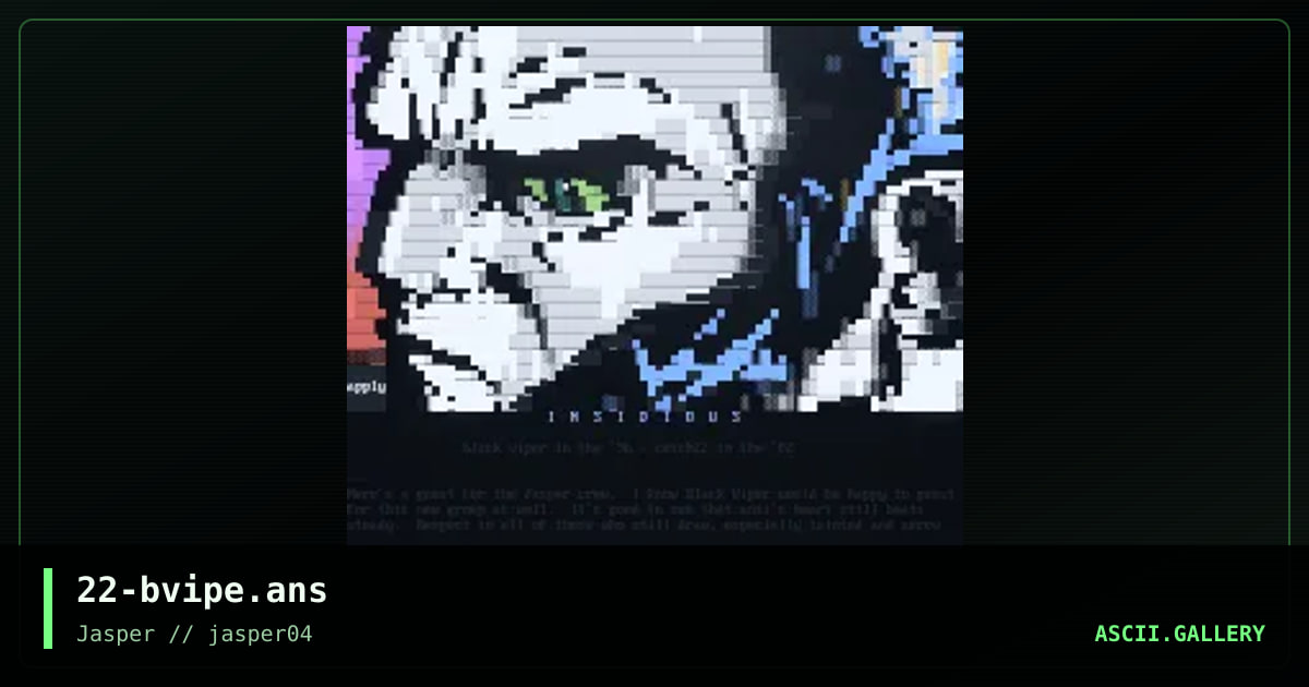 insidious, by catch 22, black viper, 2002