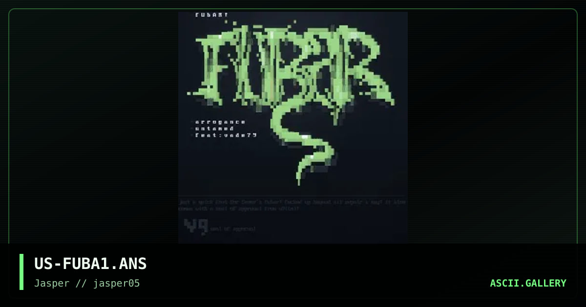 fubar, by untamed, arrogance, vade79, 2002