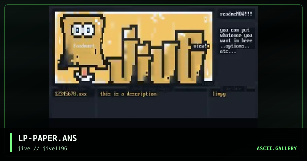 JiVEvIEW menu, by limpy, 1996