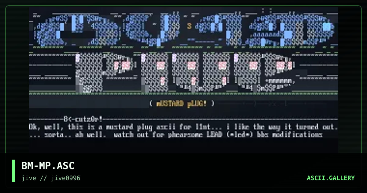 Mustard plUg, by blazemore, 1996