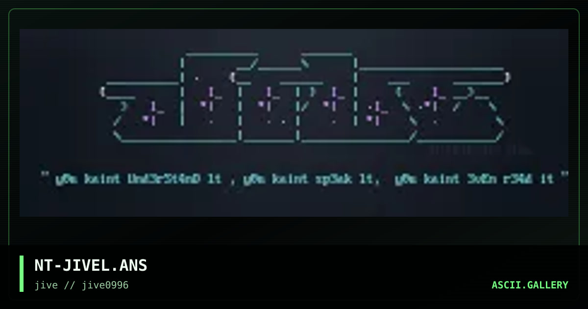 JiVE old skool ascii, by nightrain, 1996