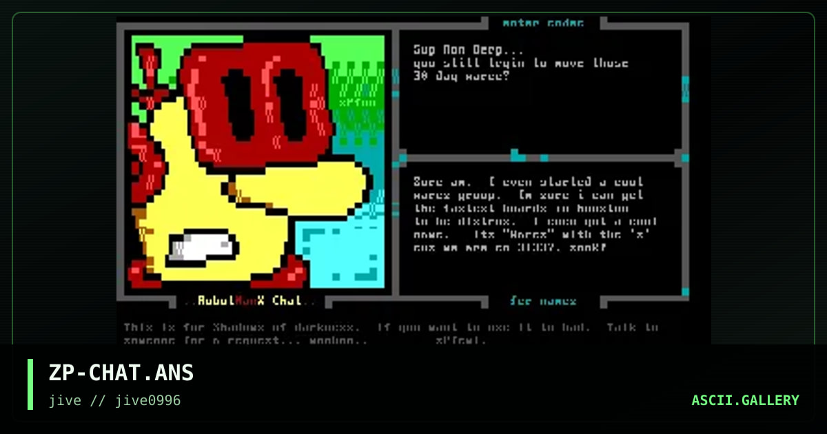 Sod chat screen, by zippy, 1996