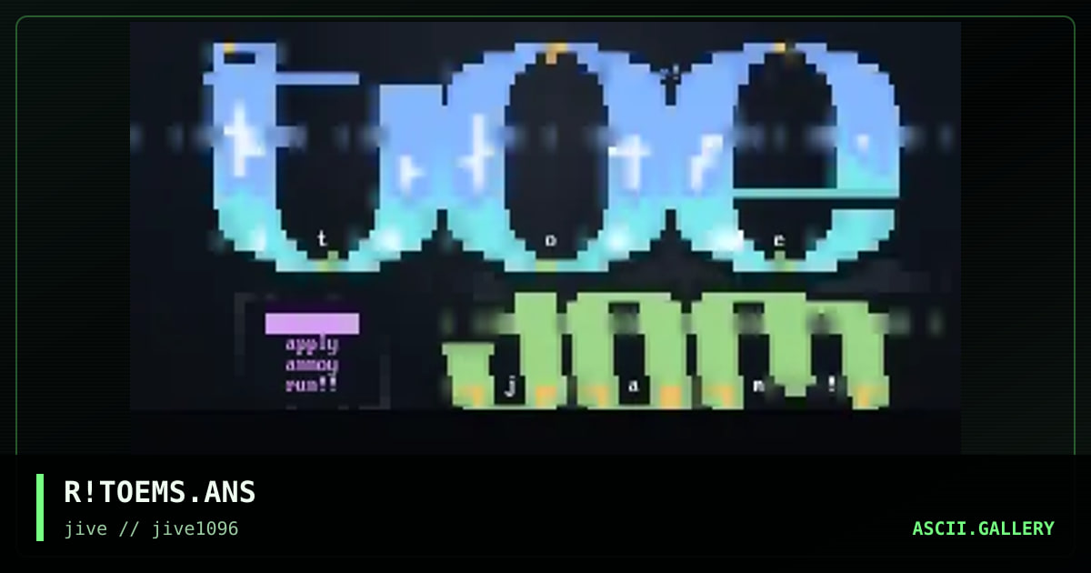 toe-jam matrix, by the riddler, 1996