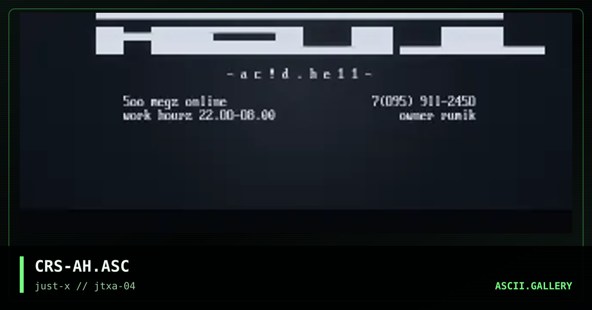 a c ! d   h e l l, by crasher, 2001